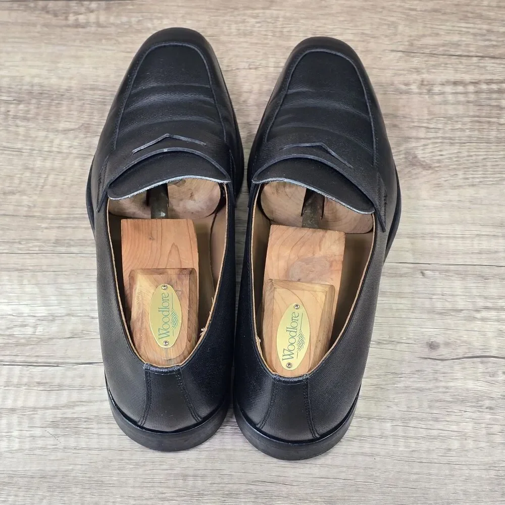 Boss By Hugo Boss Colby Loafers Men's Size 9 Black Textured Leather Dress Shoes